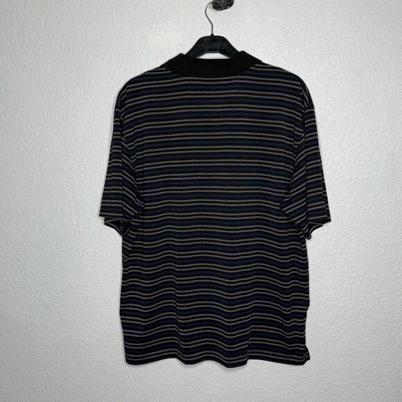 Men’s Champions Tour Black and Gray Striped Polo Shirt Size XL - Picture 3 of 3